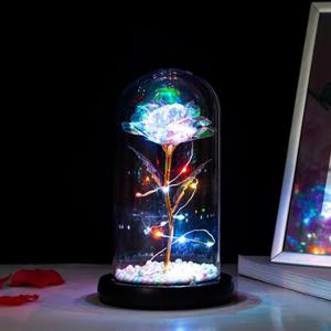 홀로그램 장미 LED 유리돔 [플라워 꽃 LED꽃 투명 크리스탈 글라스돔 카네이션 무드등]