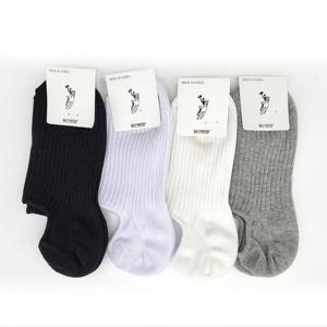 여성 심플 데일리 무지 심플 골지 덧신 5켤레 묶음