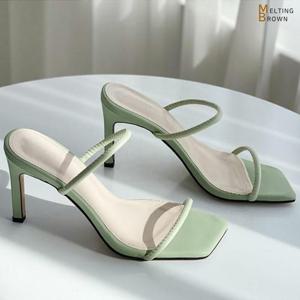 [멜팅브라운] 여자 여름 신발 여자 스트랩 샌들 힐 K165