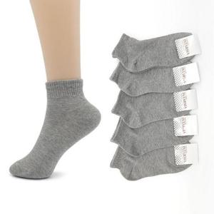 여자패션양말 인따르시아 단목양말 그레이 5켤레묶음