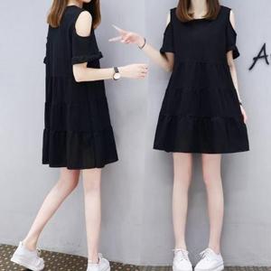 귀여운 오픈 숄더 원피스 LED-259