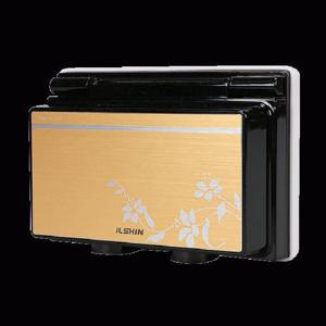 매입콘센트(아이언골드) 2구 방우형(가로형)