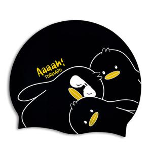 토네이도 더블덕 실리콘 수모 수영모자 블랙