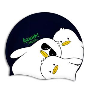 토네이도 더블덕 실리콘 수모 수영모자 네이비