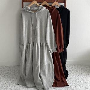 빅사이즈프릴원피스 G306L412 기모캉캉후드롱원피스 RA