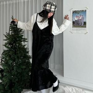 빅사이즈나시원피스 T487L412 헤이벨벳뷔스티에원피스 LT