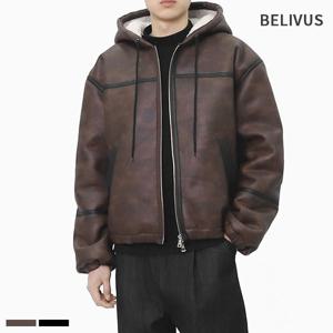 [빌리버스]빌리버스 남성 후드 무스탕 양털 자켓 BWT001