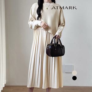 ATMARK 잔플리츠원피스+니트SET_AA51SE001G