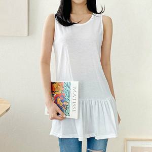 [올리비에스클로젯] 프릴 포인트 레이어드 민소매 티셔츠_O2501TS012A