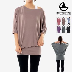 엉덩이를 덮는 가오리핏 커버업 티셔츠 요가복 sr1006