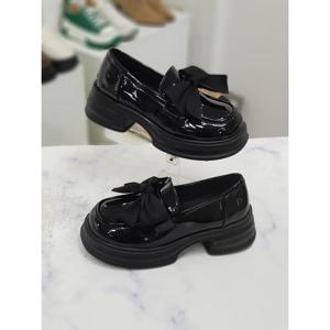 리본 장식 어성 통굽 로퍼 힐 5cm HS55269sp