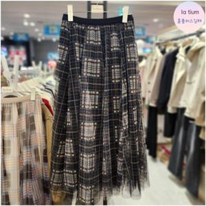 라티움 HC03 여성 날씬하게 보이고 편한 체크 샤 스커트 L55 P3SK01 99