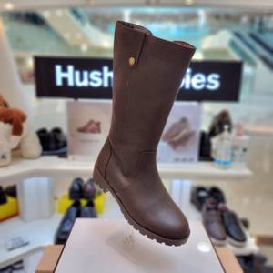 [허시파피]여성 발 편한 3cm 워커창 하프 털부츠 3fq614-002_CA