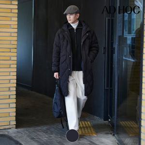 [애드호크]남녀공용 다이아 퀼팅 롱다운 후디 HAADO10