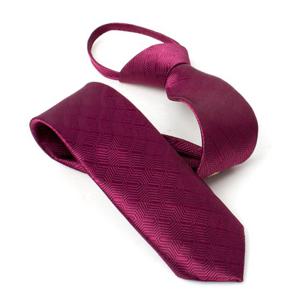 [레디핏]네잎 클로버 포인트 웨이브 레드 자동넥타이_GA5064