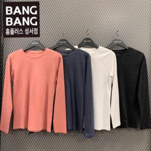 뱅뱅 HC04 가을 여성 무지라운드 긴팔 면티셔츠 NTZ755