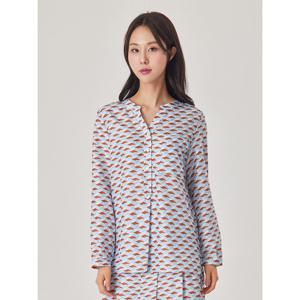 [조이너스]패턴 루즈핏 브이넥 블라우스_JACS2-WRC250