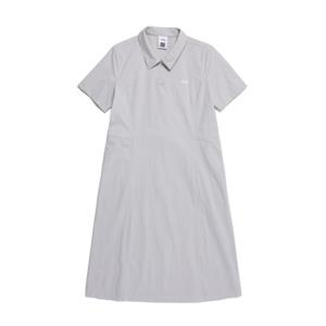 내셔널지오그래픽 N252WOP840 여성 아델리 경량 우븐 카라 원피스 SILVER GREY