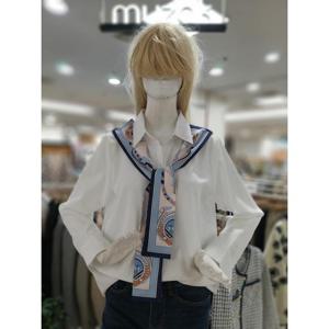 무자크 세이브존09 배색 심플 밴드블라우스 MP2WBL22