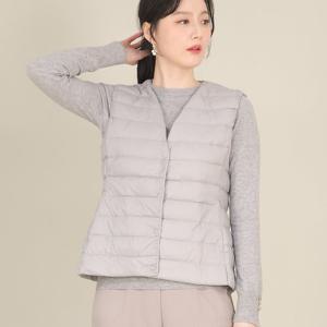 애비뉴투지 엄마옷 오리털 경량 브이넥 라운드넥 봄 가을 패딩 조끼 V08149