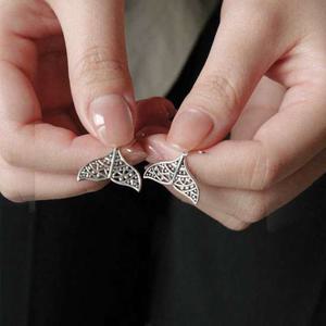 바이데이지 행운 고래꼬리 실버 드롭 귀걸이 Be0693