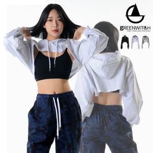 레이어드 크로 후드티 크롭탑 필라테스복 sr1061