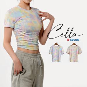 셀라 물나염 크롭탑 티셔츠 필라테스 요가복 sr1097