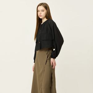 [보니스팍스(여성의류)]노카라 골드버튼 숏 셔츠 (XP2SH017M0)