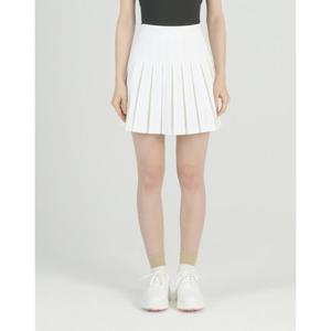 헤지스 골프 여성 25SS 화이트 여성 에센셜 플리츠 스커트 HWSK5A201OW