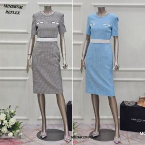 [미니멈]MD 면85 하운드 체크패턴 H라인 원피스 MD MXBAWO3390 M
