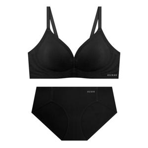 쿨메쉬 볼륨 심리스 브라 팬티 세트 - 블랙