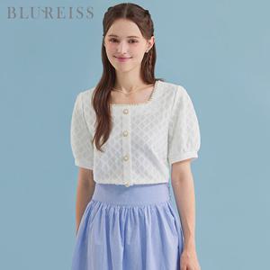 진주 스퀘어넥 퍼프 블라우스_BI5M1BL5011