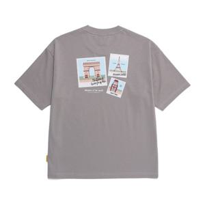 내셔널지오그래픽 N252UTS110 오비스 유니 유럽 랜드마크 그래픽 세미오버핏 반팔 티셔츠 STONE GREY