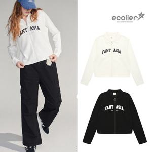 [에꼴리에]여자 봄신상 레터포인트카라집업가디건(25OT153)_CC