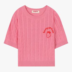 [코코리따]꽈배기 반팔 스웨터티셔츠CEKA24SE7