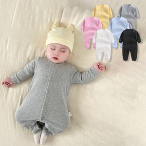 [엠케이] 코튼6컬러 아동 긴팔 무지 올인원 순면 우주복 205687