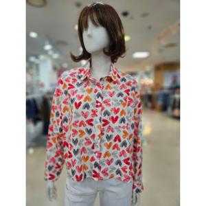 [아날도바시니]하트 스탬프 코튼 블라우스 AY04BL35S