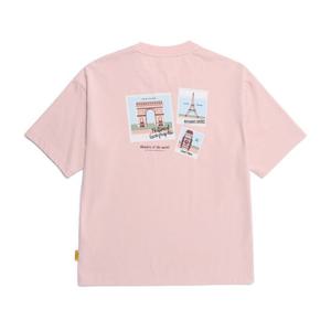 내셔널지오그래픽 N252UTS110 오비스 유니 유럽 랜드마크 그래픽 세미오버핏 반팔 티셔츠 L/PINK