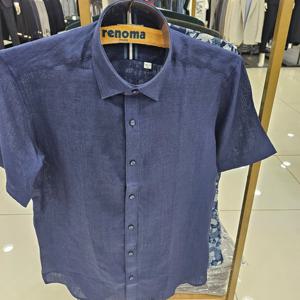 [레노마셔츠]반소매  린넨 솔리드슬림 셔츠 ROUSL1703A_JJ
