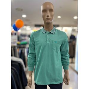 [크로커다일남성]피케 조직 자가드 제천 카라 티셔츠 그린 SZ14C