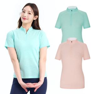 콜핑 여성 스트라이프 깔끔한 등산 반팔 반집업 티셔츠 KSC058VT0W