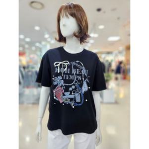 [아날도바시니](세트브로치)진주 오나먼트 티셔츠 AY05TS22N