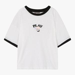 [신디키즈]립브 배색 반팔티  CIRA24303