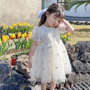 [엠케이] 크림플라워 여아동 샤 레이스자수드레스 원피스205739