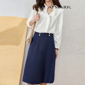 ATMARK 러플카라오픈블라우스+스커트SET_AA53SE001G