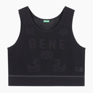 [베네통] 메쉬 레터링 니트 베스트 BAKV51531