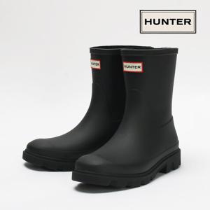 헌터 레인부츠 다운포어 숏 여성 장화 블랙 HFRW0002251-BLK