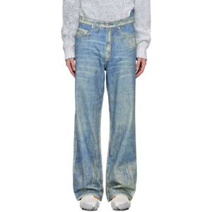 25 FW 캠퍼 랩 남성 블루 페인트 프린트 데님 진 251552M186001