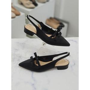 가죽 리본 장식 펌프스 여성 슬링백힐 3cm HS581241il