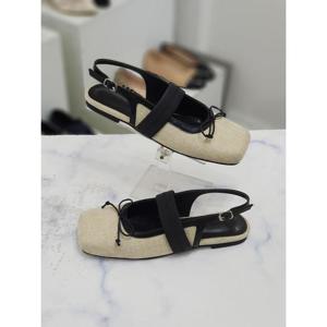 밴딩 메리제인 리본 장식 플랫 슬링백 1.7cm HS583120